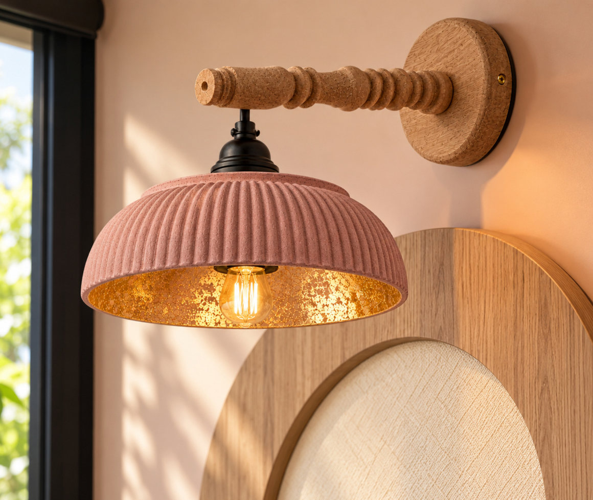 Torno con brazo de madera fotografía de producto